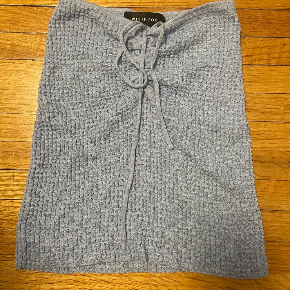 White Fox - Light Blue - Ruched Drawstring Halter Top – XS - Picture 5 of 7